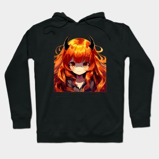 Beautiful orange hair anime woman Hoodie